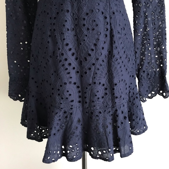 ~SOLD~ SAINTS + SECRETS Navy Blue Lace Dress - Picture 10 of 14